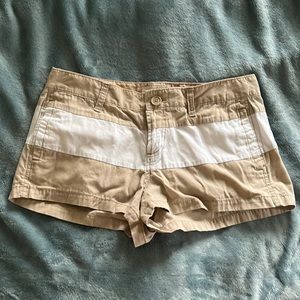 Old Navy khaki and white shorts